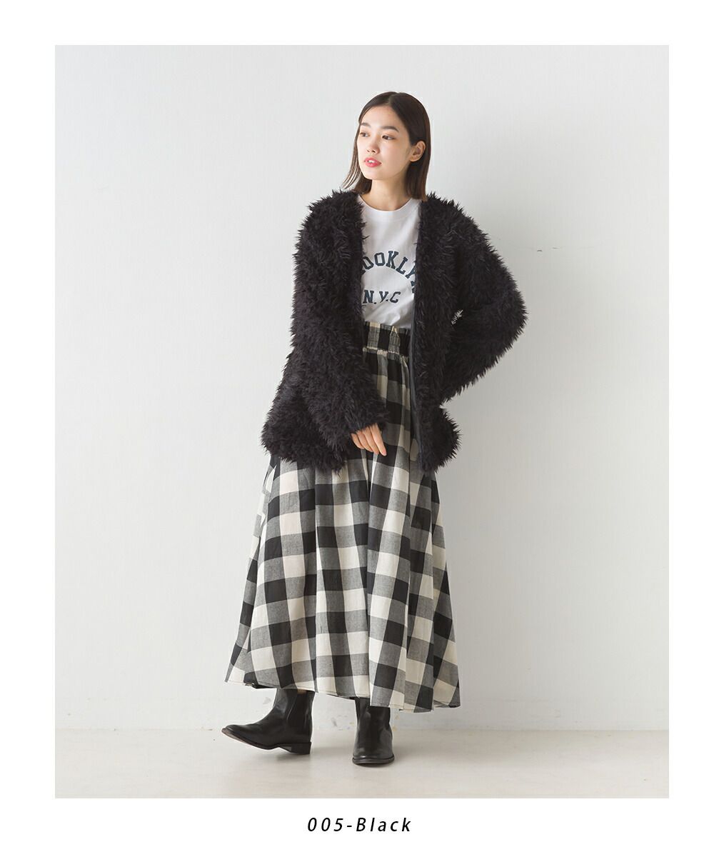 日本 OMNES - 毛茸茸開襟休閒外套-淺米