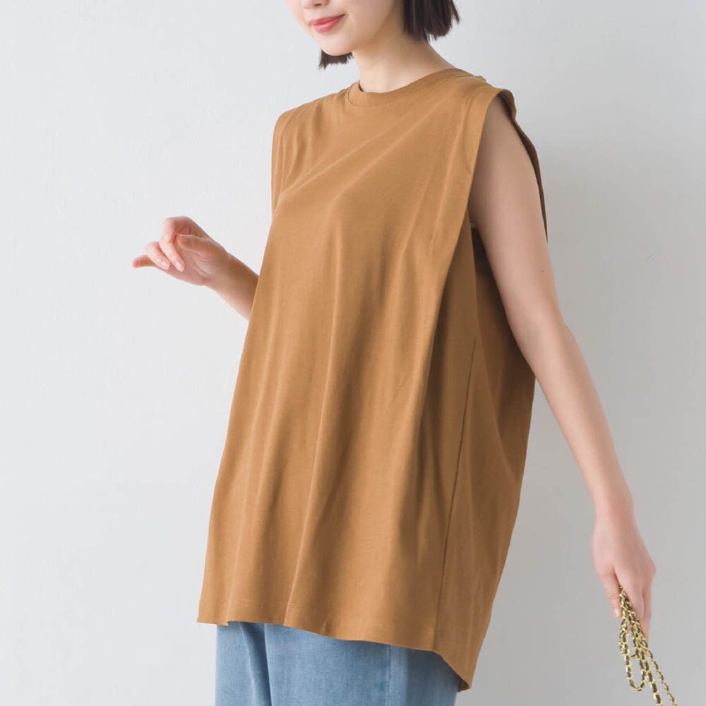 抗透汗 顯瘦無袖上衣-咖啡