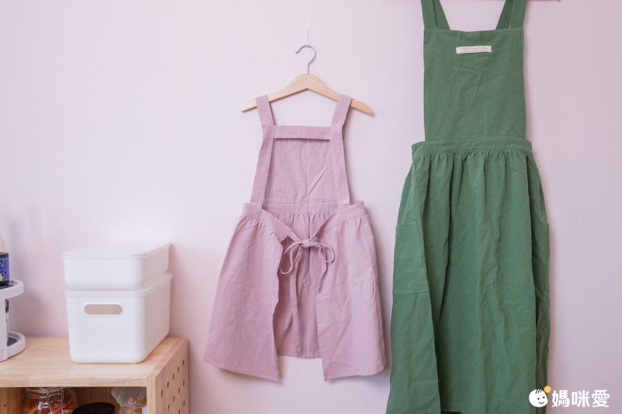 北歐文藝棉麻百褶圍裙-成人款-燕麥色