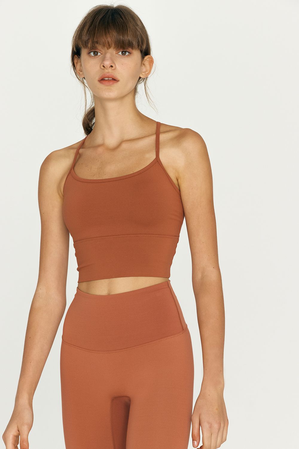 Front 2 Line - NEW LIGHT DINA瑜珈短背心-橘褐色