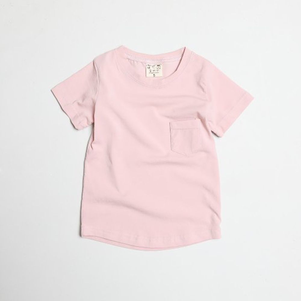 韓國 Dream Baby - 水洗加工布口袋T-粉紅