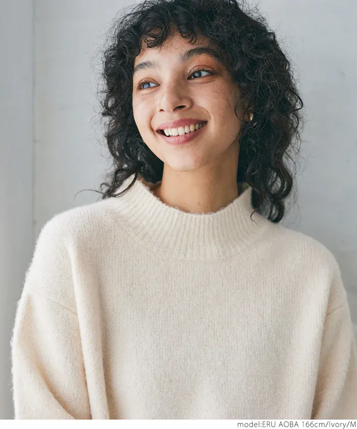 日本 COCA - ふあふあ 柔軟百搭針織毛衣-小立領-淺粉