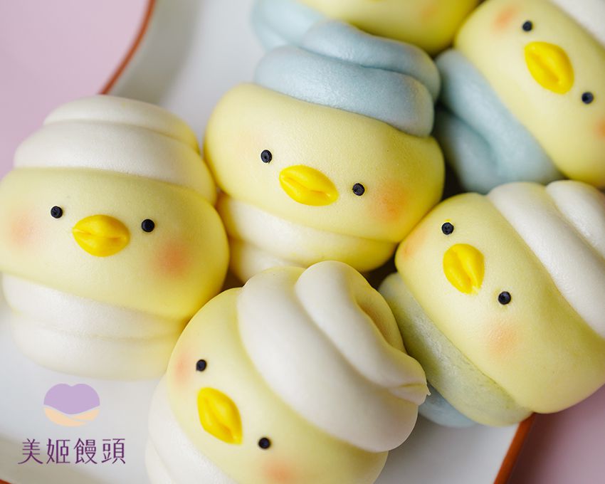 美姬饅頭 - 彩虹小鴨爆漿乳酪熱狗捲鮮乳造型饅頭 (6入)-55g
