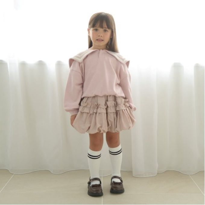 日本 Lycee mine - 澎澎皺摺造型短裙(可調腰圍)-淺粉