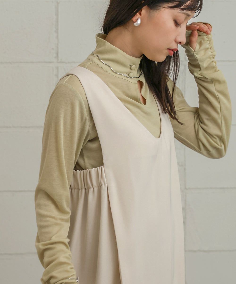 日本 Bab - 2WAY側鬆緊修身背心裙-黑