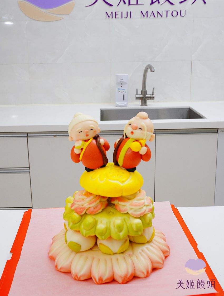 美姬饅頭 - 萬壽無疆祝壽鮮乳造型饅頭-1入-1000g/組