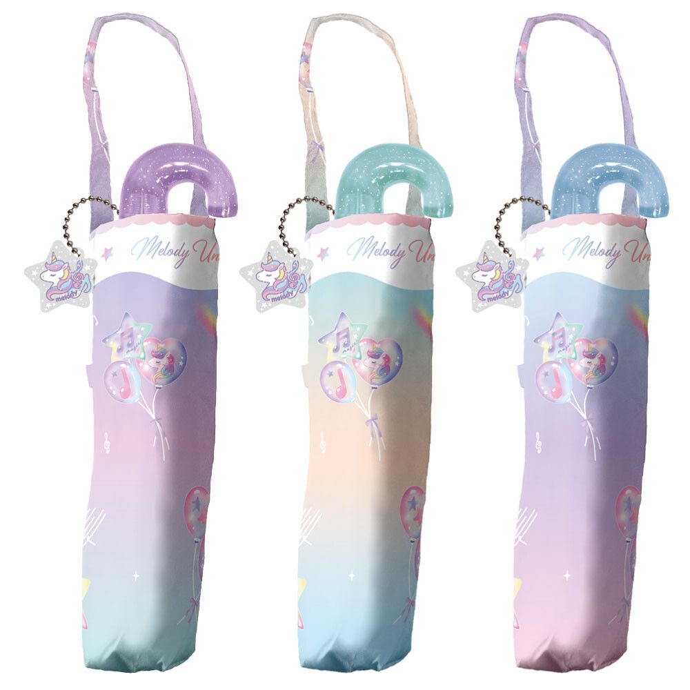 日本中谷 - 輕量透明窗兒童雨傘/折疊傘-氣球音符-粉紫 (50cm(身高115-125cm))