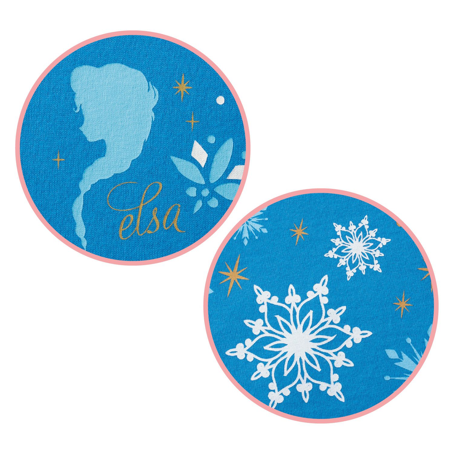 日本千趣會 - 迪士尼 傘狀印花短袖洋裝-冰雪奇緣-水藍