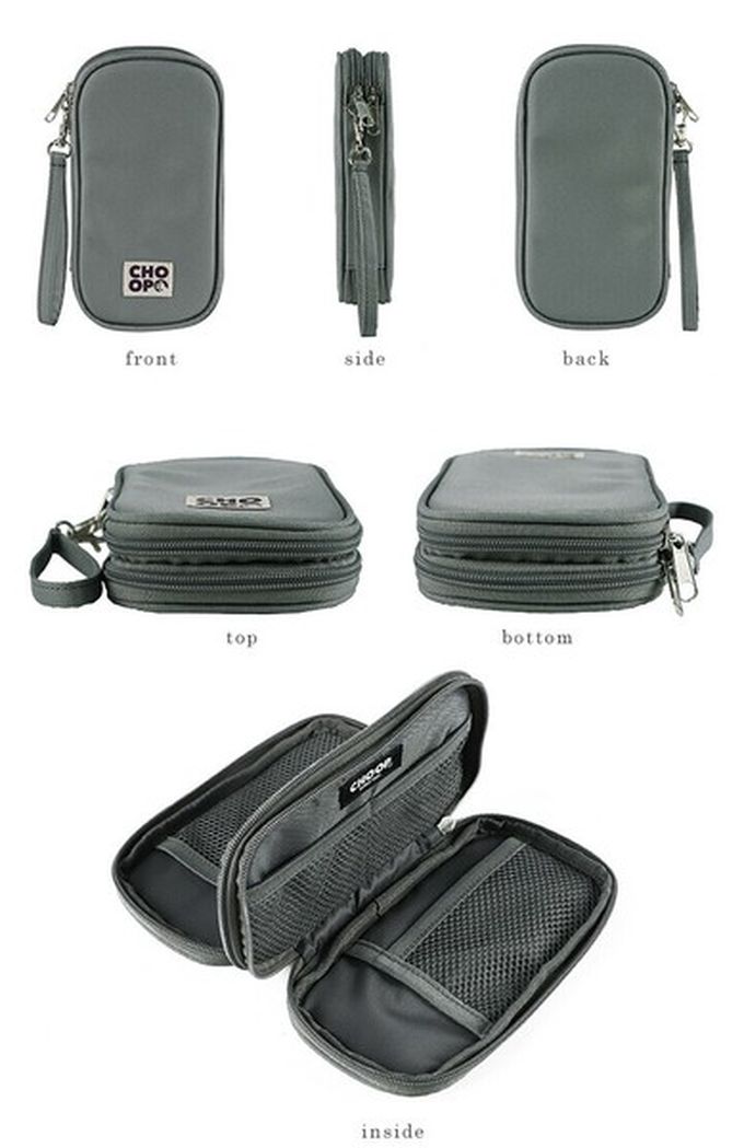 日本 LIZDAYS - 旅行便利雙層網格小物收納包-淺卡其