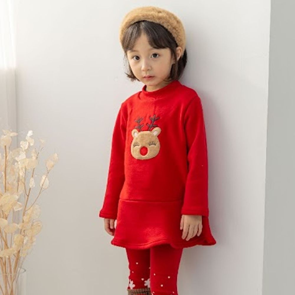 韓國 Orange Mom - 開心麋鹿魚尾洋裝-紅