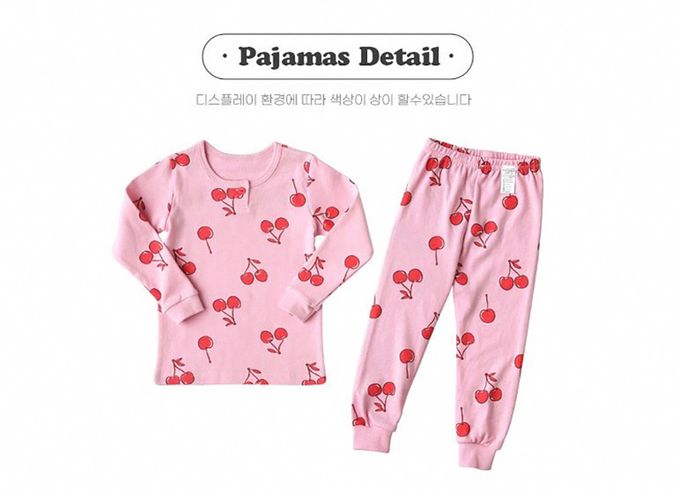 正韓 Puco - 超優質嬰幼兒/兒童長袖100% 有機純棉家居服/睡衣-甜蜜櫻桃
