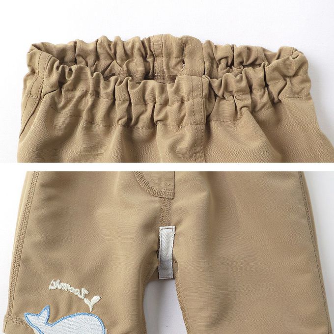 日本 ZOOLAND - 鯨魚悠遊清爽滑面材質短褲-丹寧口袋-薄荷綠