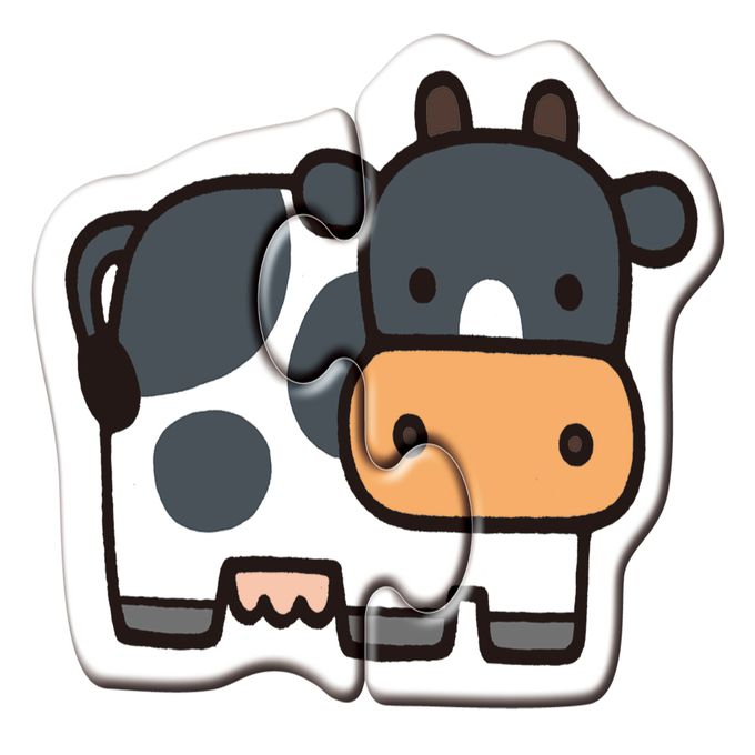 2片拼圖認知卡-可愛動物(新版)