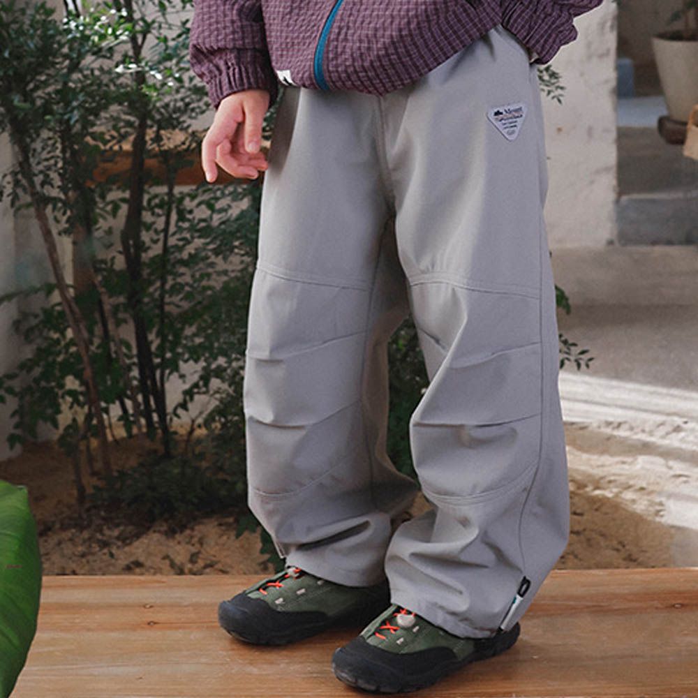 防潑水薄刷絨抽繩長褲-灰色