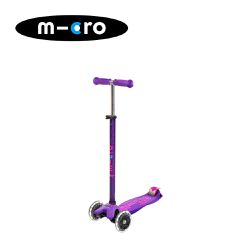 Micro - 瑞士 Maxi Deluxe LED輪 兒童滑板車-紫色
