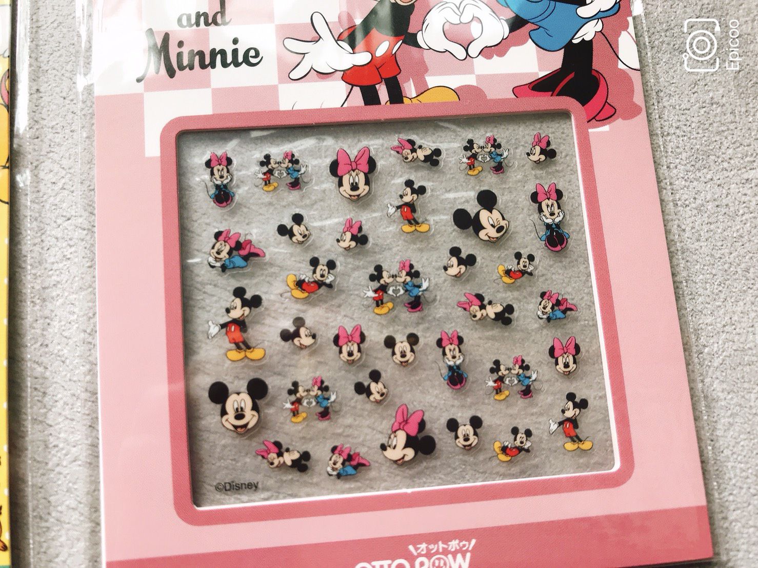 OTTO POW - 日本迪士尼限定版美甲貼-米奇米妮(粉) (包裝尺寸:W75×H100mm)-日本製