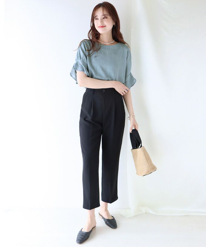 日本 BLUE EAST - 棉麻透氣涼爽短袖上衣-米杏