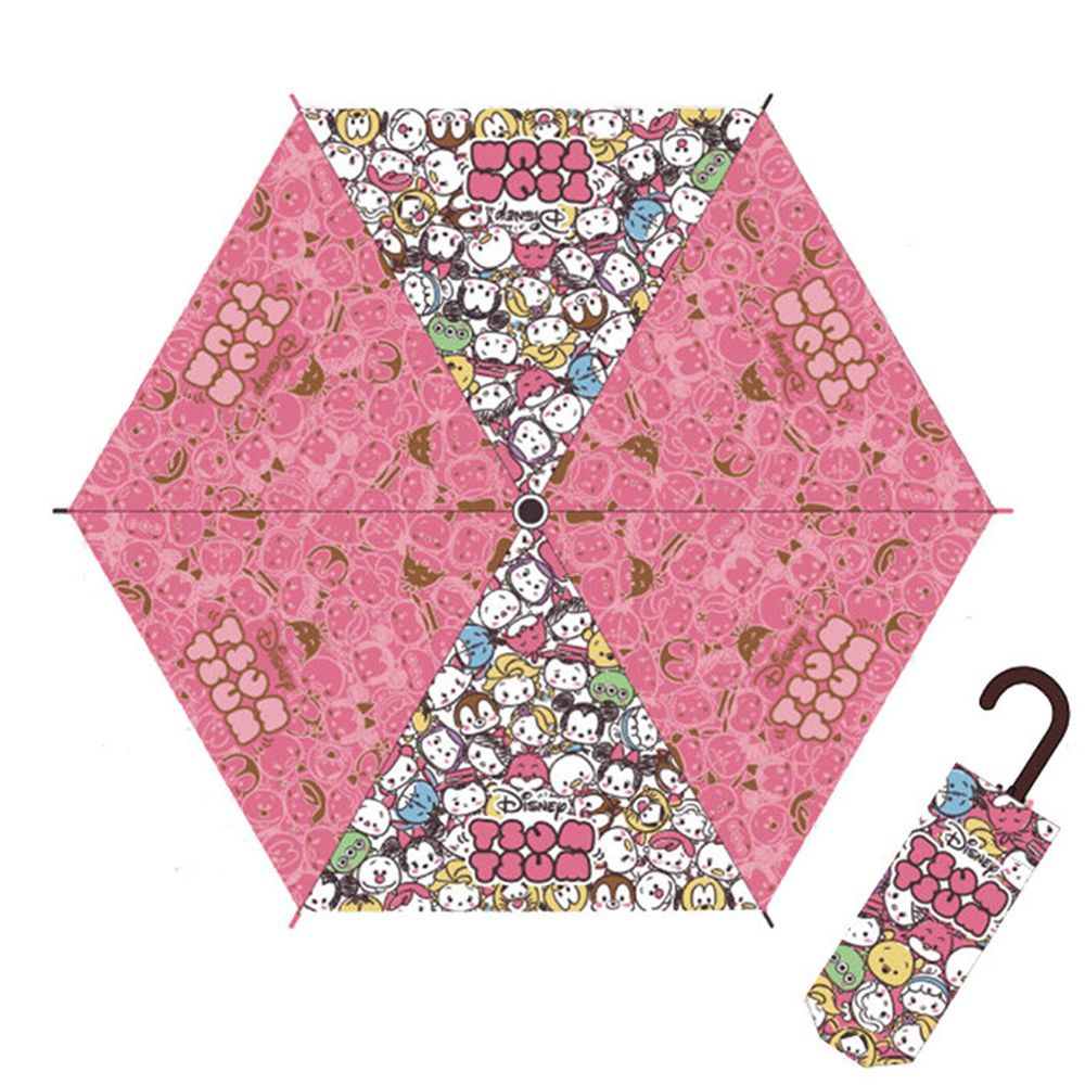 日本代購 - 卡通折疊雨傘-Tsum Tsum-粉 (53cm(125cm以上))
