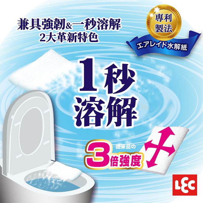 日本 LEC - 【激落君】一秒溶解廁所除菌去污擦拭巾24枚2包入