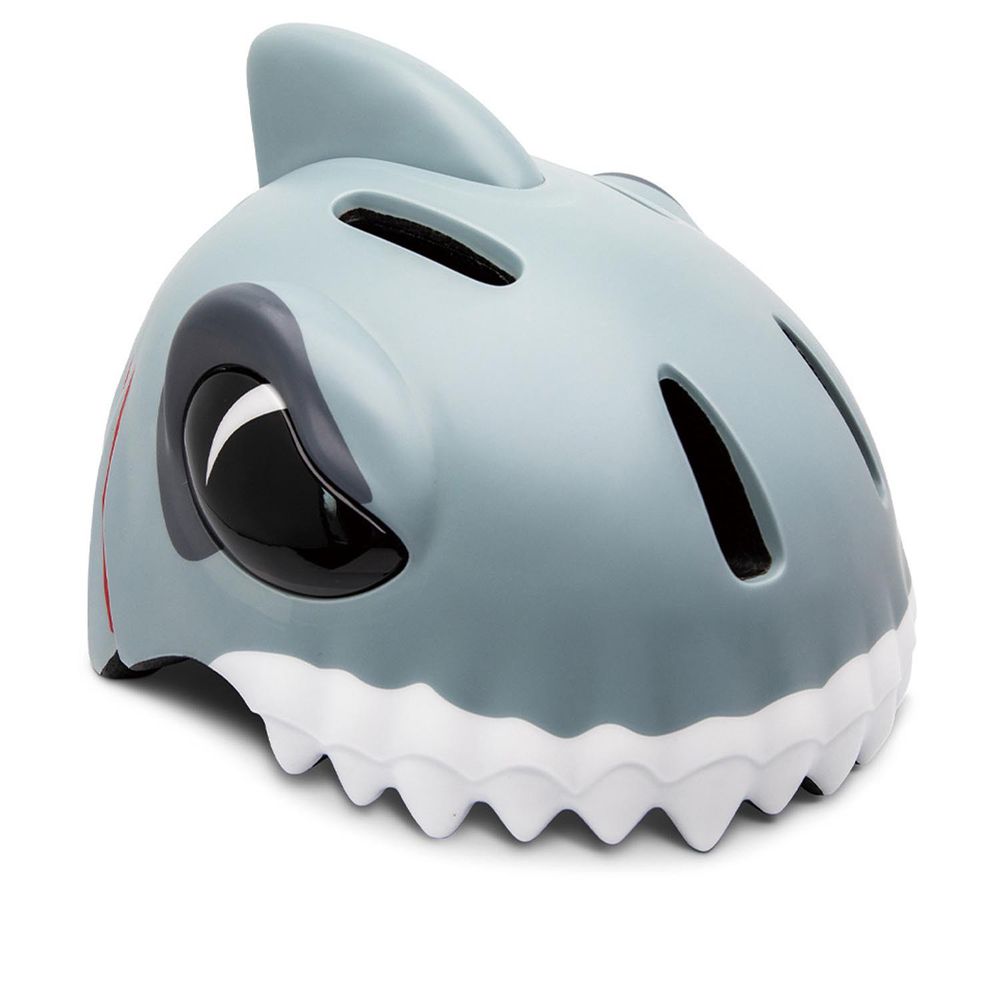 Crazy Safety - 丹麥 3D 恐龍造型 兒童騎乘專用安全帽-灰鯊魚