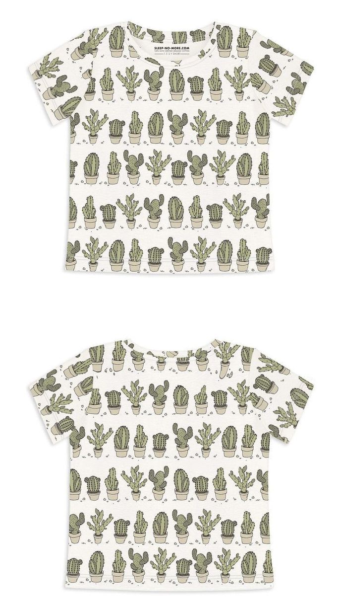 英國 SLEEP NO MORE - 100% 有機棉兒童短袖上衣-仙人掌