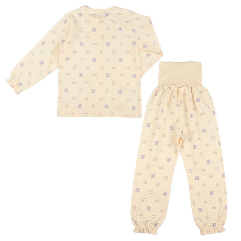 akachan honpo - 長袖家居服 穿衣練習-小貓-象牙白色