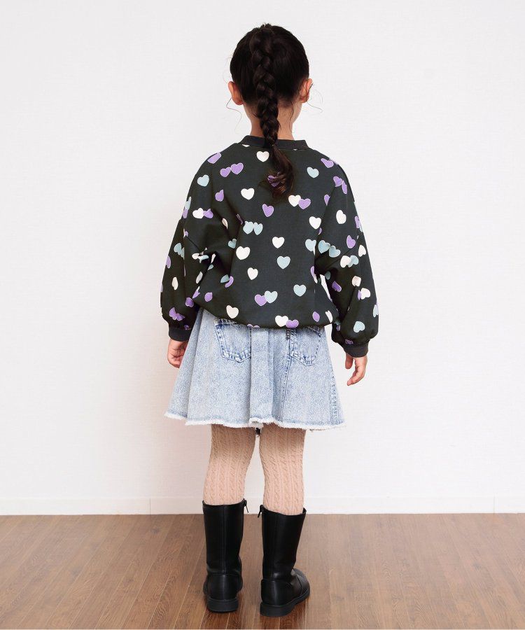 日本 BREEZE - 滿版印花裏毛長袖上衣-蘋果-焦糖