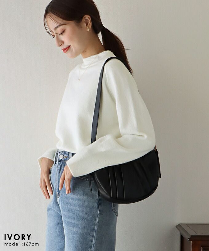 日本 BLUE EAST - 優雅立領針織上衣-草綠