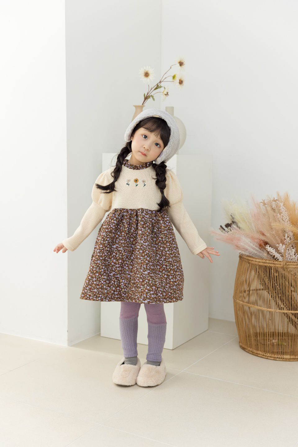 韓國 Orange Mom - 異材質拼接內搭褲-杏