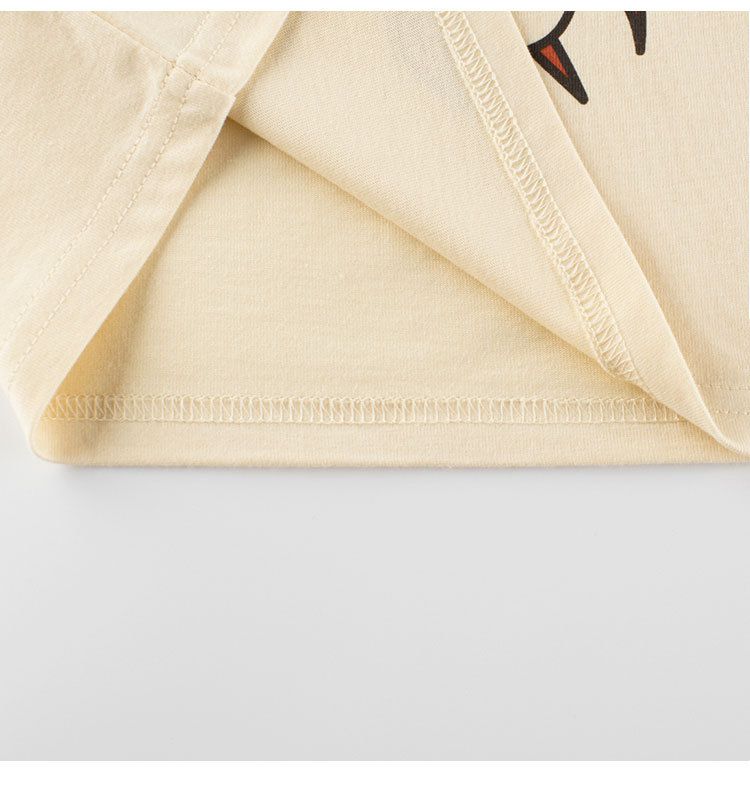 純棉圓領薄長袖上衣-氣球飛船-杏色