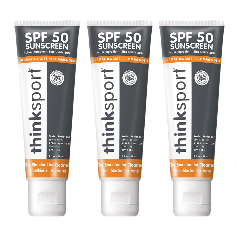「三入組」thinkbaby 新寶貝SPF50純物理防曬霜 (運動款/thinksport)-89MLx3