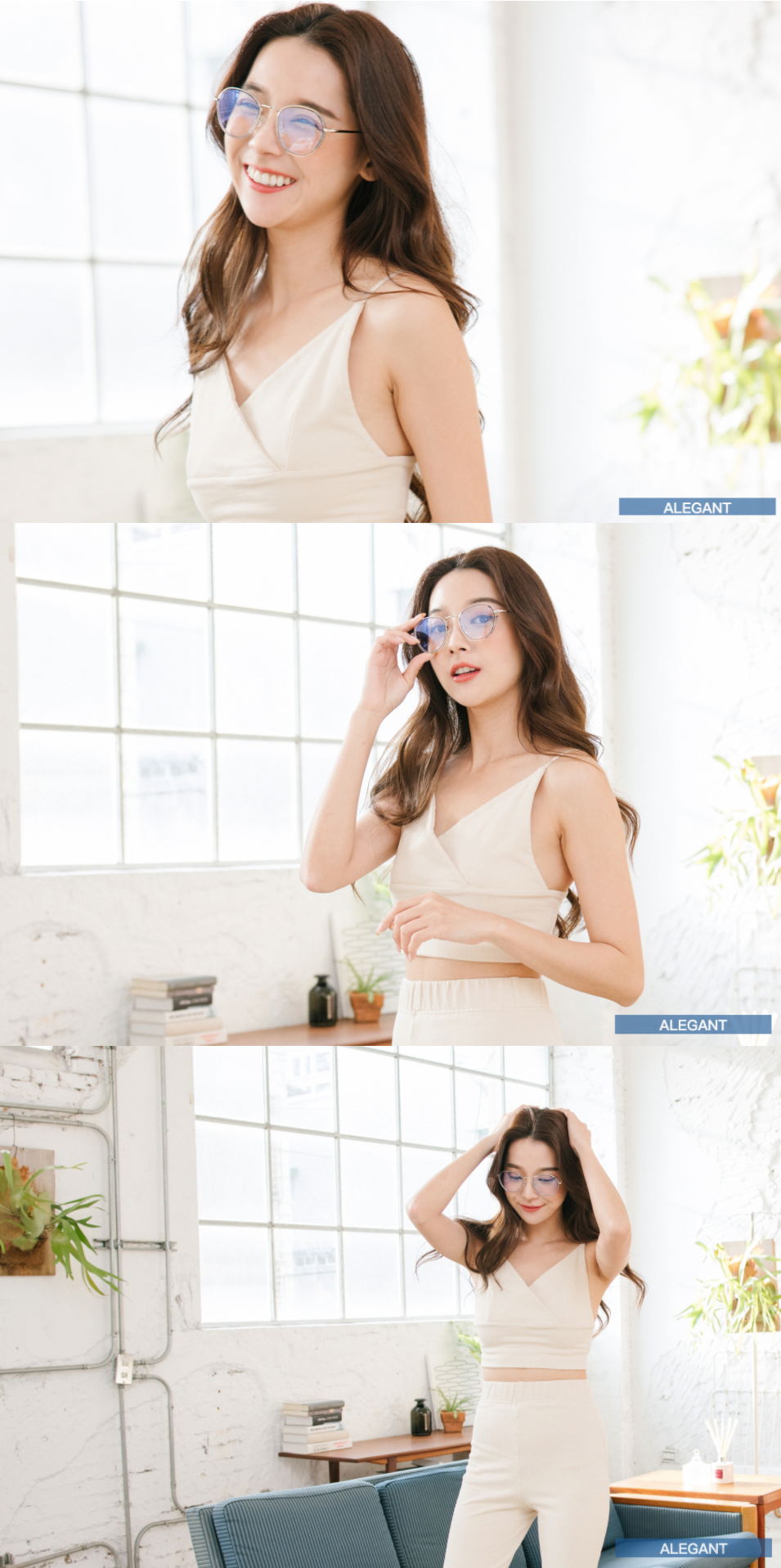 ALEGANT - 復刻銀金屬套圈輕透灰橢圓框UV400濾藍光眼鏡