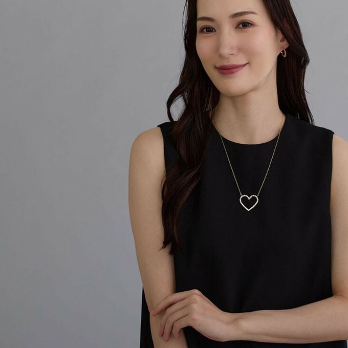 日本 Melody Accessory - 日本製 典雅華美水鑽長項鏈-長條