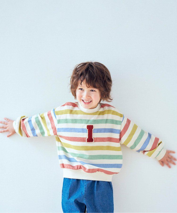 日本 apres les cours - 清爽學院風裏毛長袖運動衫-草綠