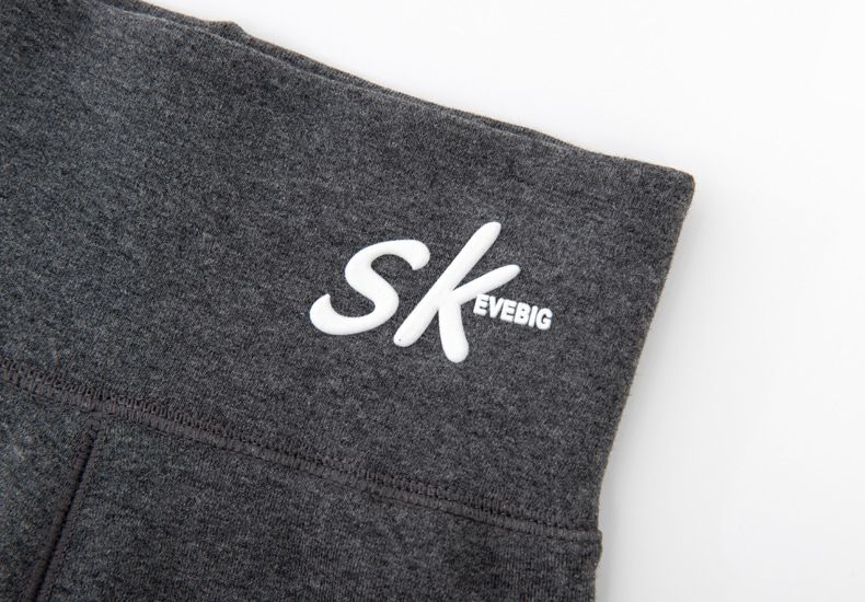 FANMOU - 加厚加絨高腰護肚內搭褲-英文字母SK-黑色