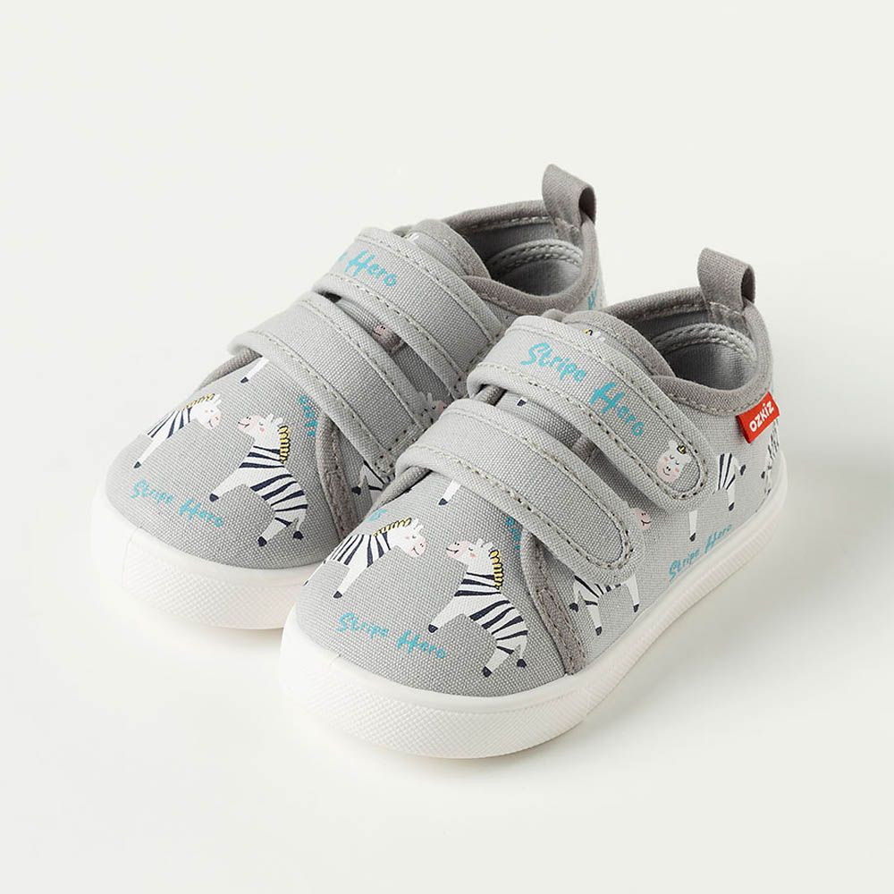 好穿軟底防滑休閒鞋-斑馬-淺灰