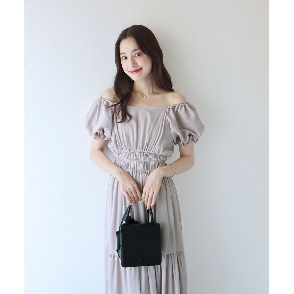 日本 BLUE EAST - 甜美氣質泡泡袖收腰洋裝-薄荷綠