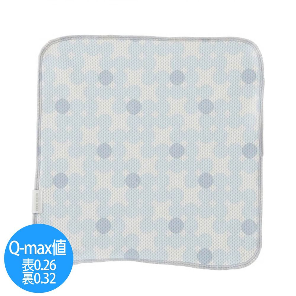 日本小泉 - UV cut 90% 接觸冷感 水涼感手帕-漸層波點-淺藍白 (23x23cm)
