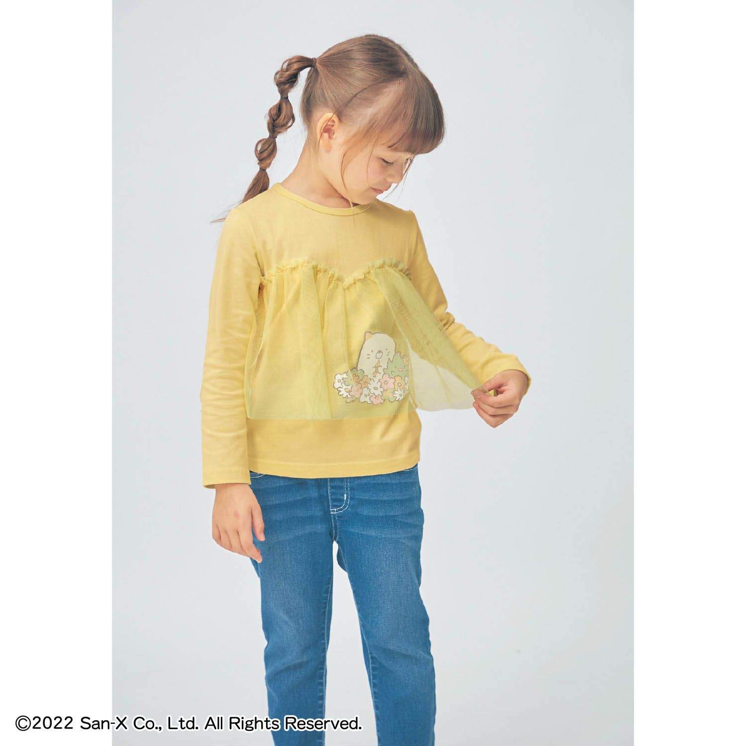 日本千趣會 - 角落生物印花長T-蜥蜴-水藍