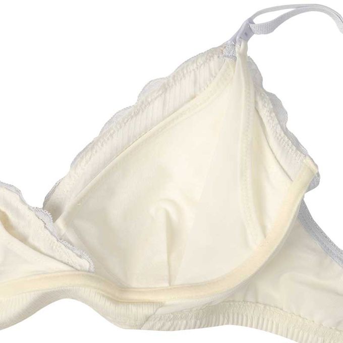 akachan honpo - 自然服貼胸罩 豐滿型-羅紋-米白色