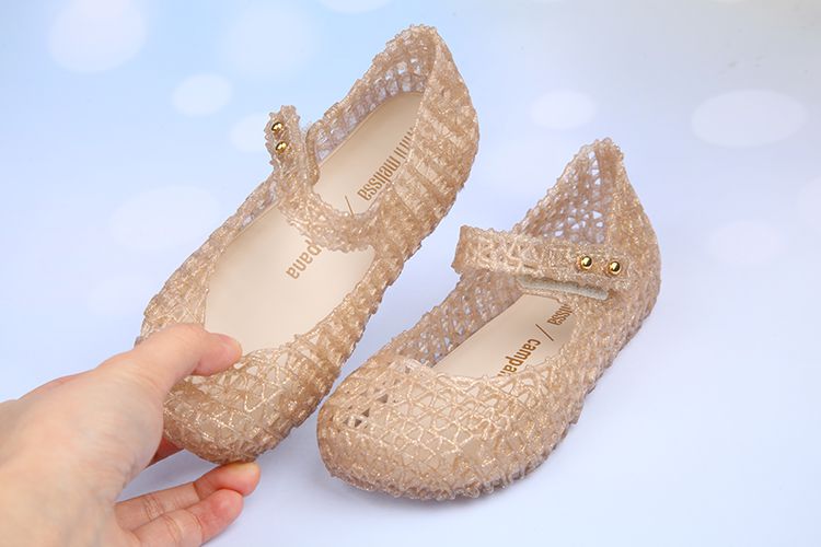 Melissa - 經典鳥巢褐金色兒童公主鞋香香鞋-褐金色