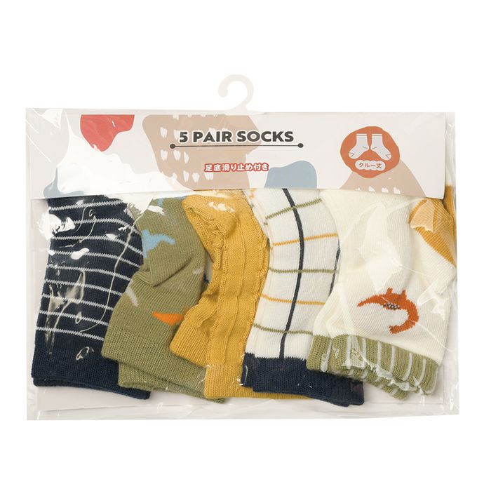 akachan honpo - 中筒襪5雙組-恐龍 (9~14cm)