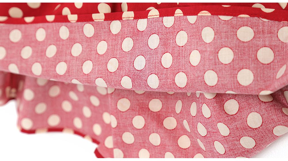 韓國 OZKIZ - 雙層翻領圓點洋裝-紅