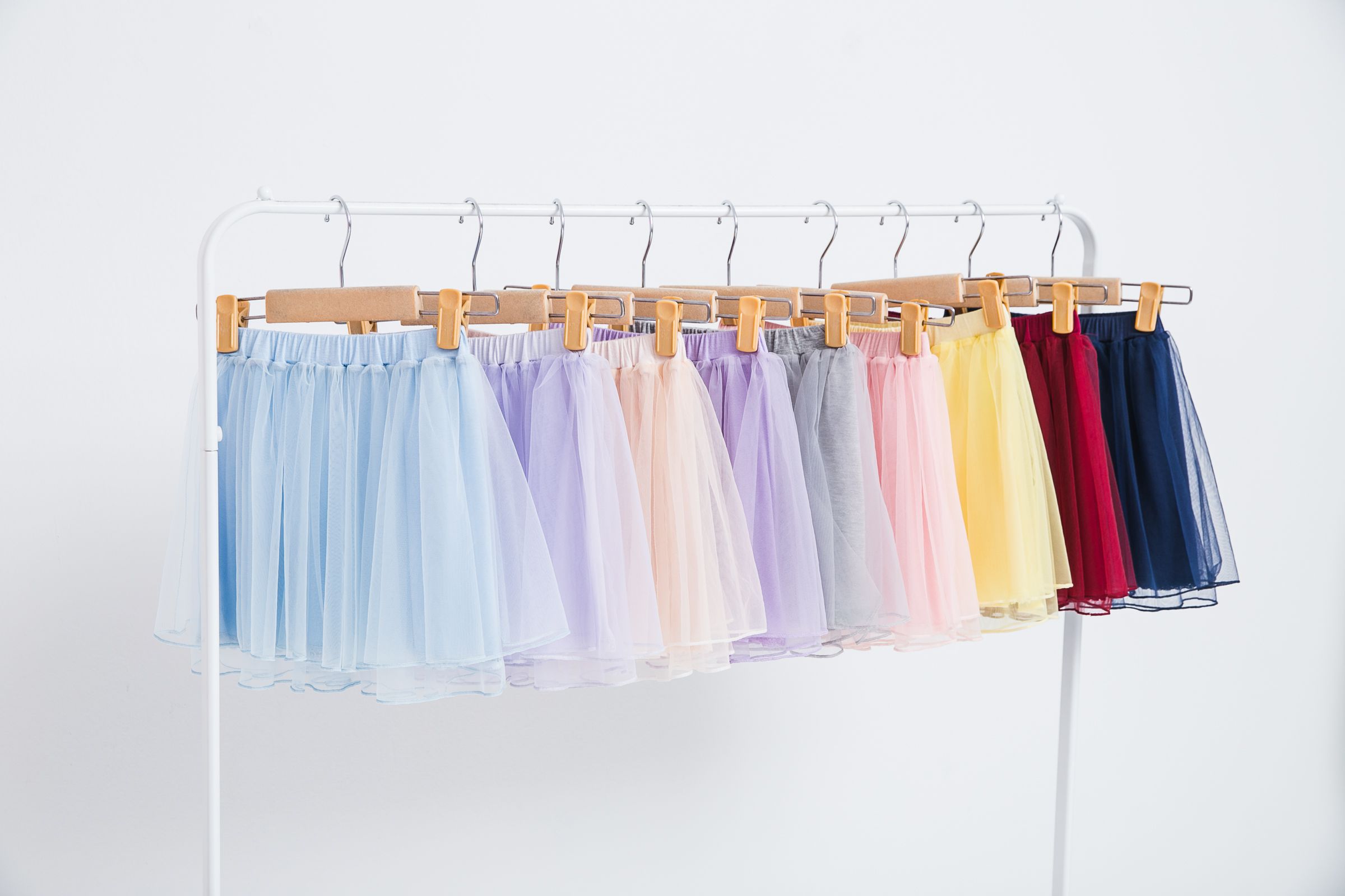 Peachy - 獨家訂製綿柔空氣紗裙-短裙款-Elsa冰藍 (F)