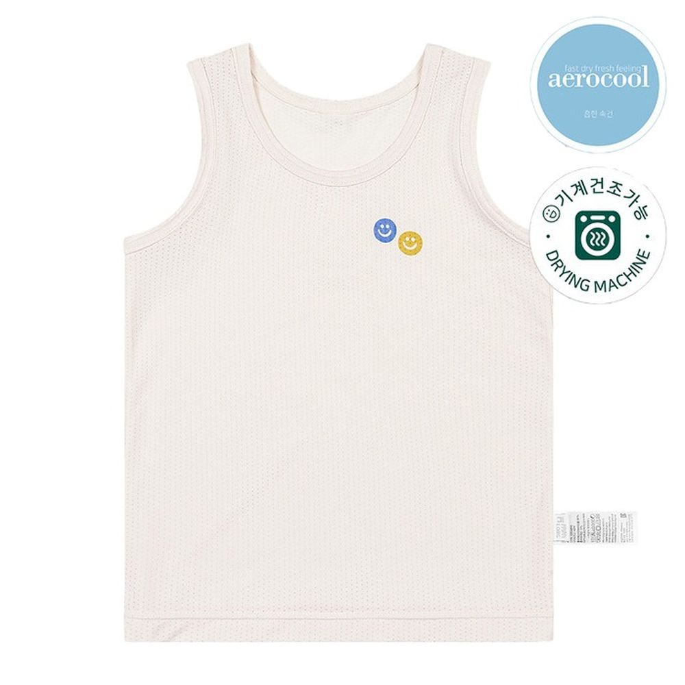 aerocool 涼感快乾洞洞背心內衣(男寶)-撞色笑臉-米膚