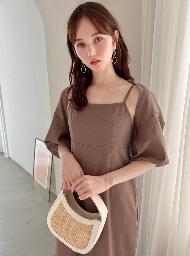 日本 GRL - 兩件式小外套魚尾修身洋裝-靜謐藍