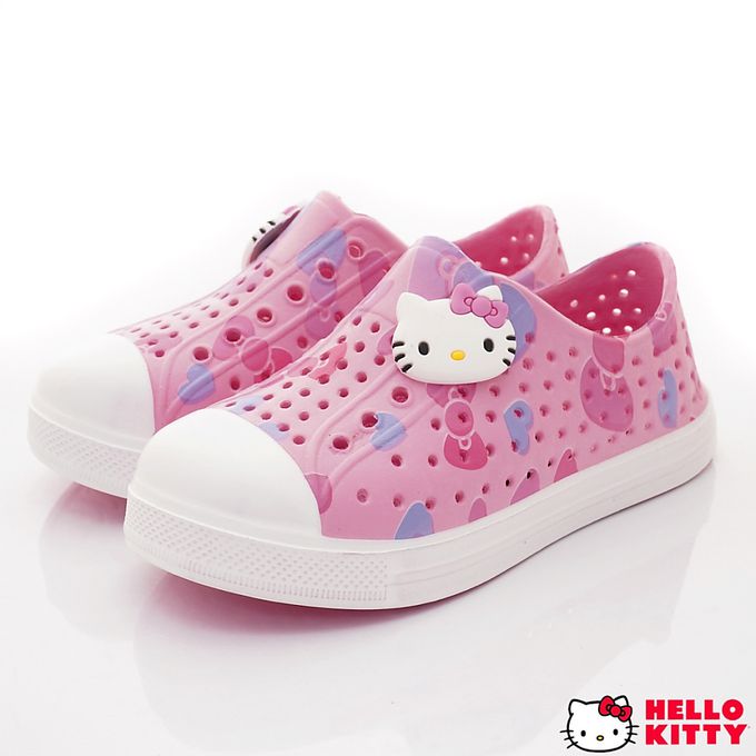HELLO KITTY - HELLO KITTY-印花洞洞休閒便鞋-823627粉(中小童段)-休閒鞋-粉