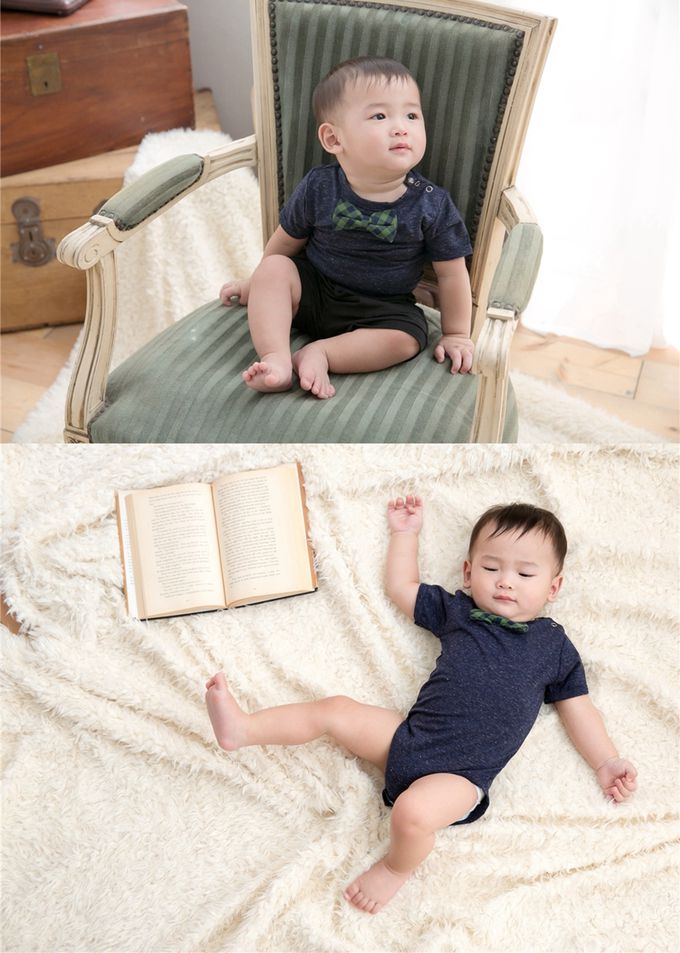 美國Frenchie MC - 嬰兒連身衣-短袖-喬治嗑隆尼