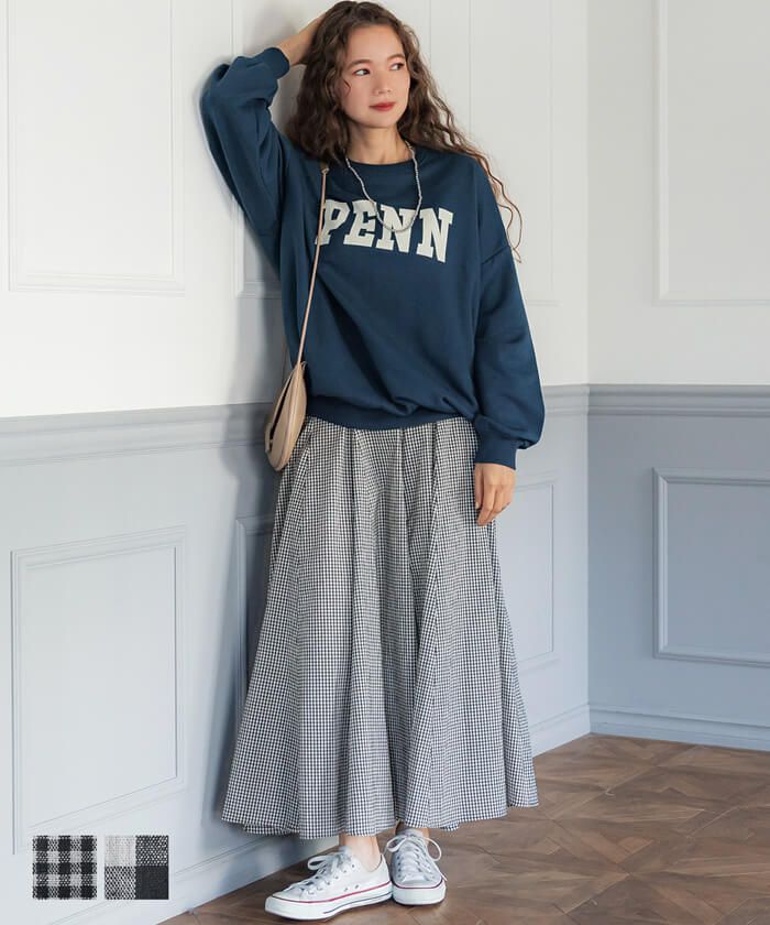 日本 COCA - 修身剪裁百搭格紋長裙-大人-格紋B