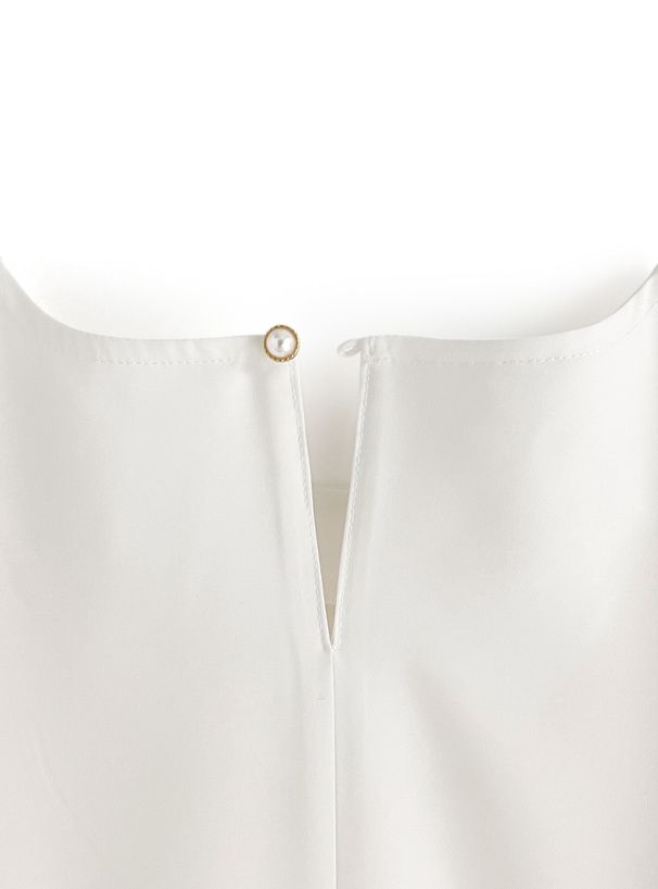 日本 GRL - 優雅氣質層次長袖上衣-杏白 (F)